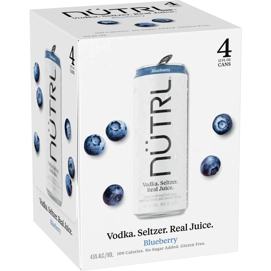 NUTRL Vodka Seltzer Blueberry 4PK Cans
