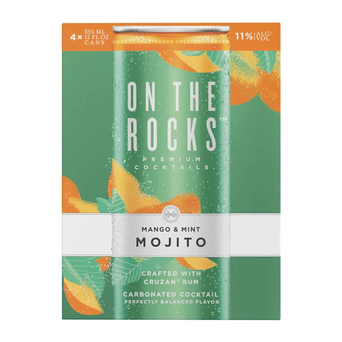 On The Rocks Mango & Mint 4PK Cans