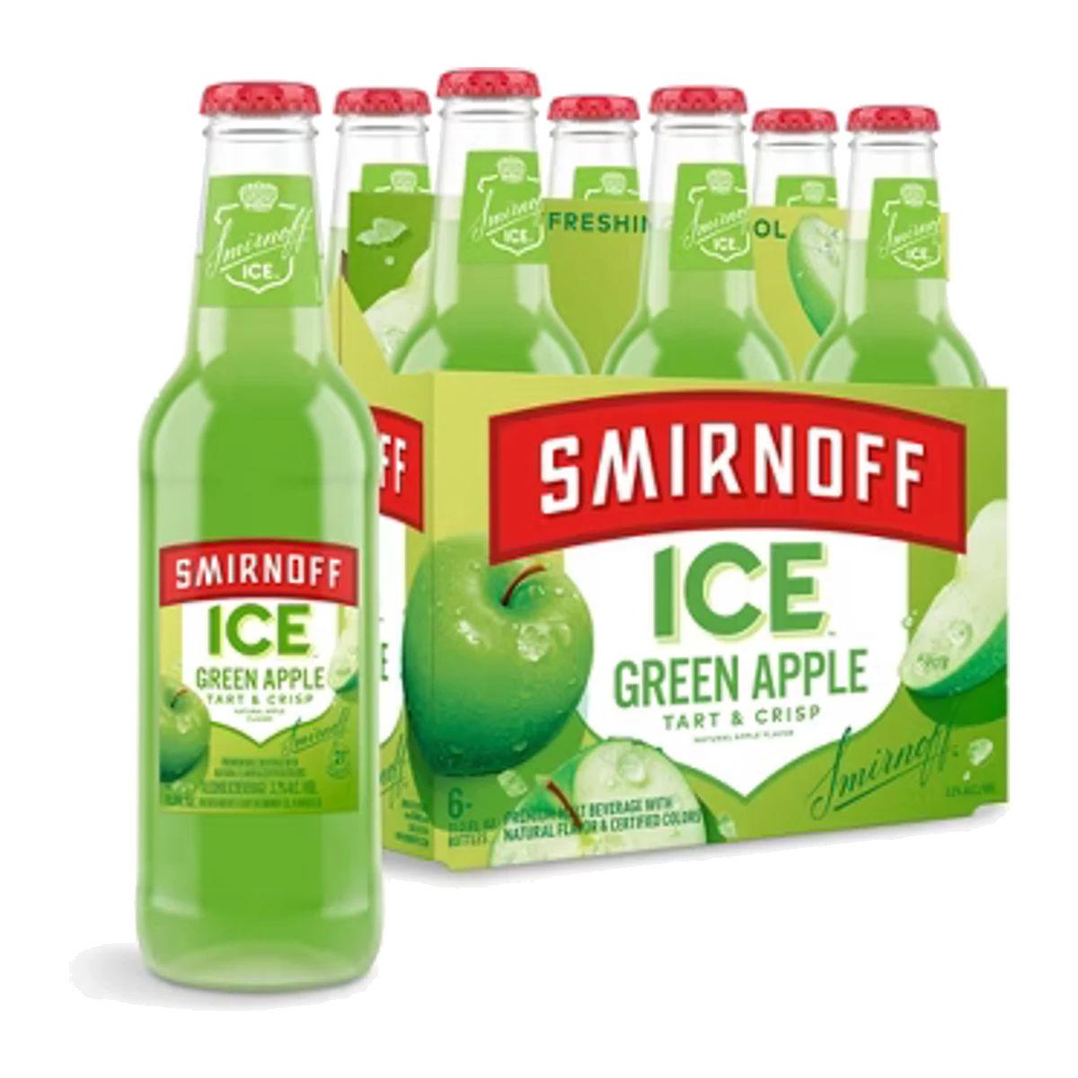 Smirnoff Ice 6PK Bottles Green Apple