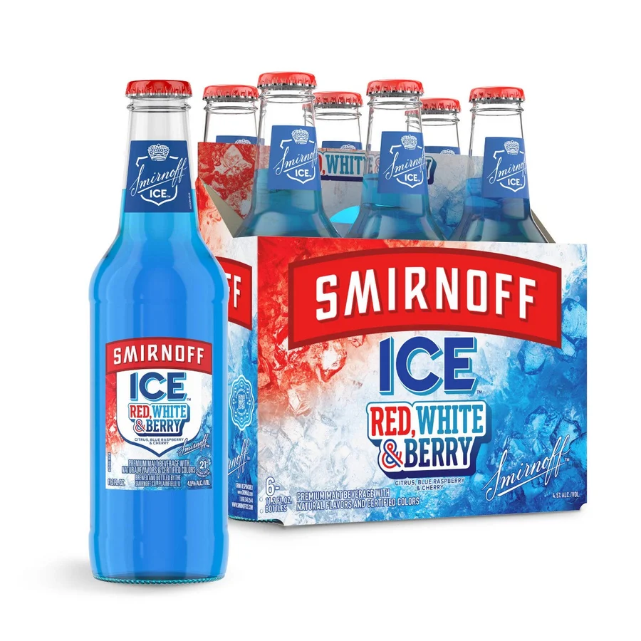 Smirnoff Ice 6PK Bottles Red White Blue Ltd