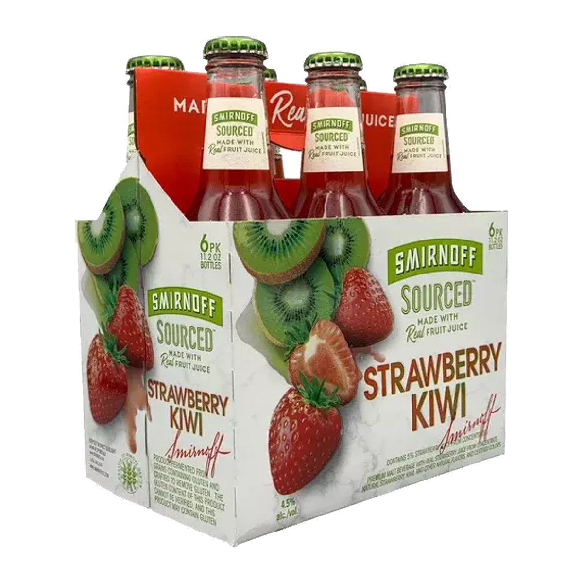 Smirnoff Sourced Straw Kiwi 6PK Bottles