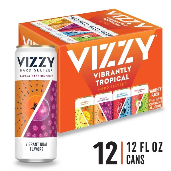 Vizzy Seltzer Vib Tropical Variety 12PK