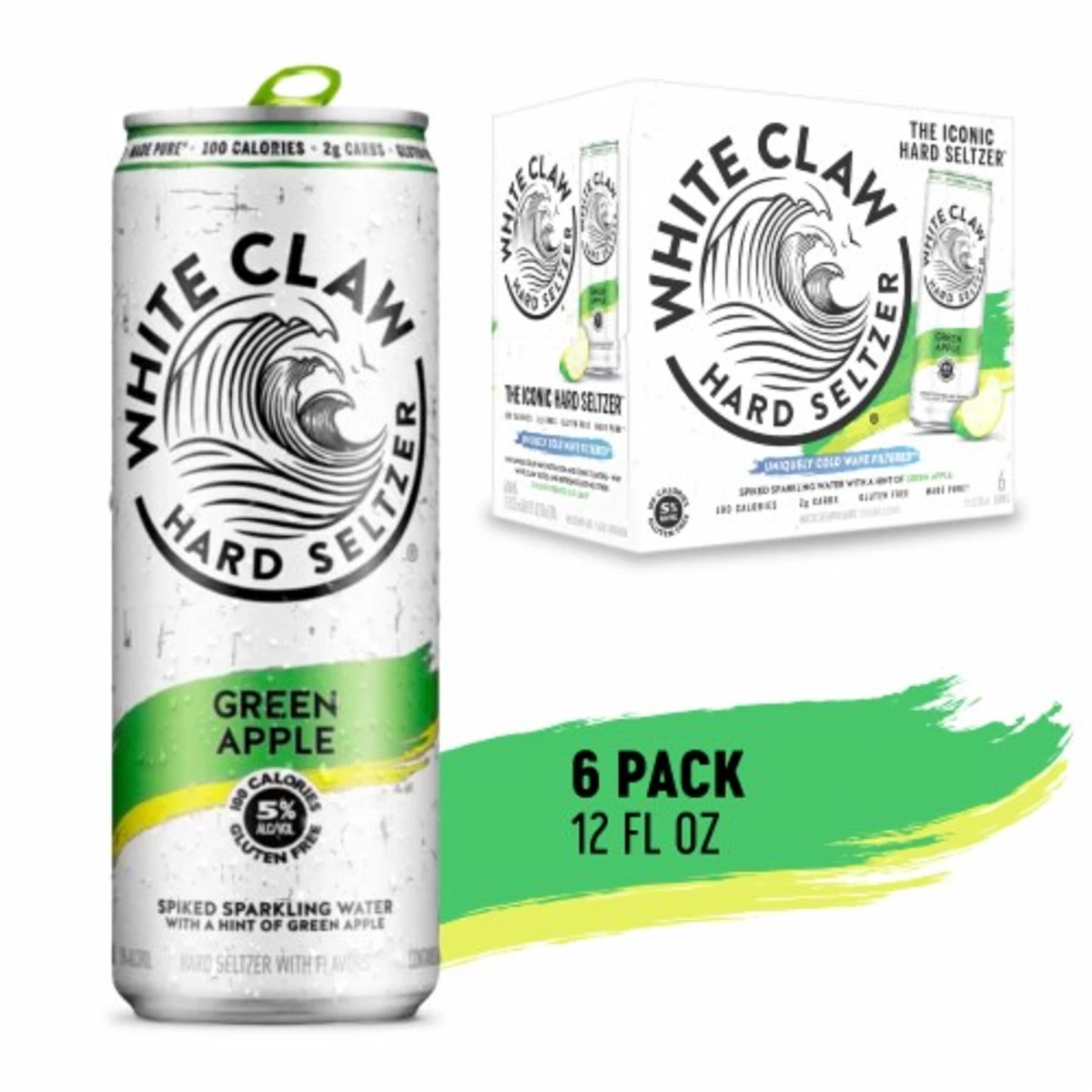 White Claw Seltzer Grn Apple 6PK Can