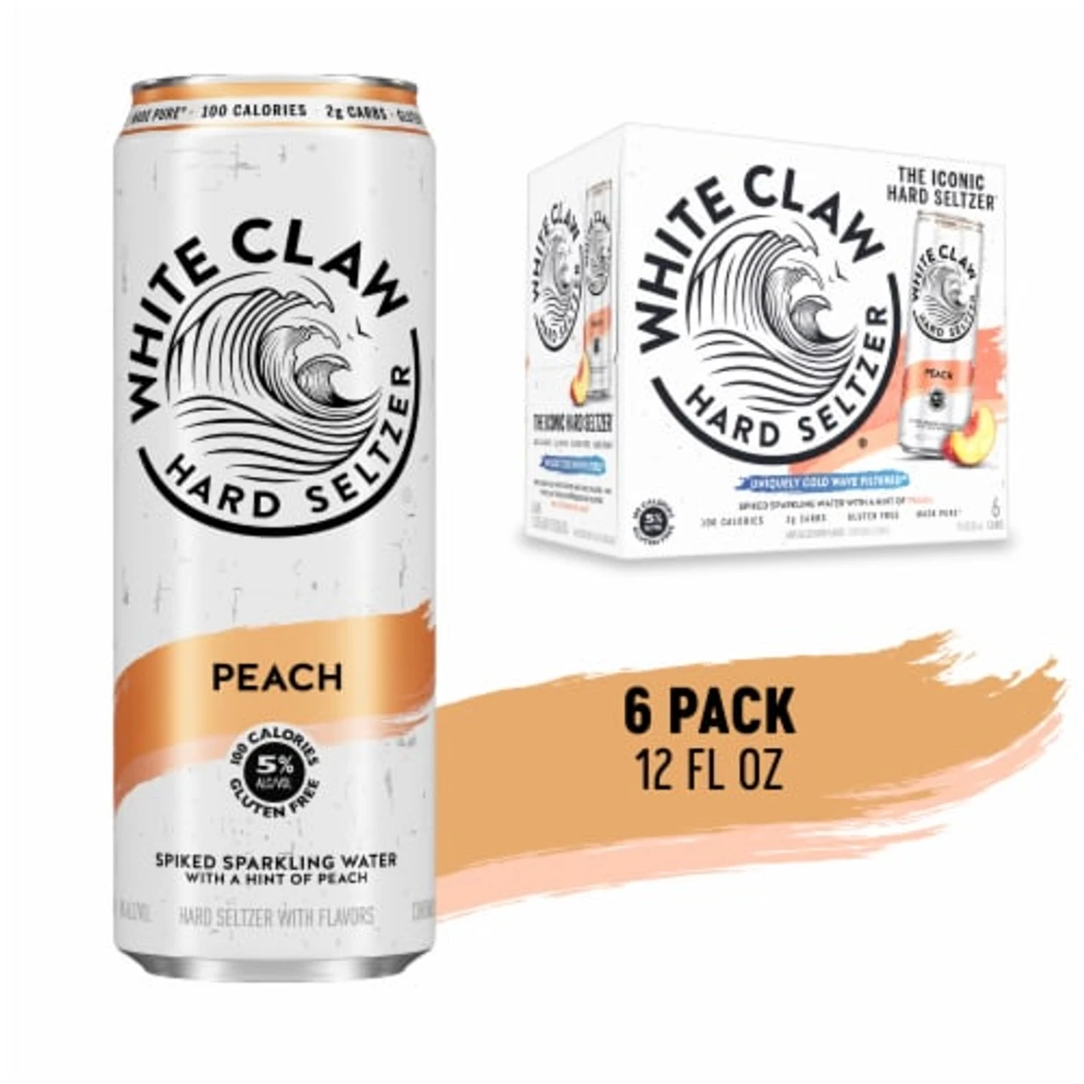 White Claw Seltzer Peach 6PK Can
